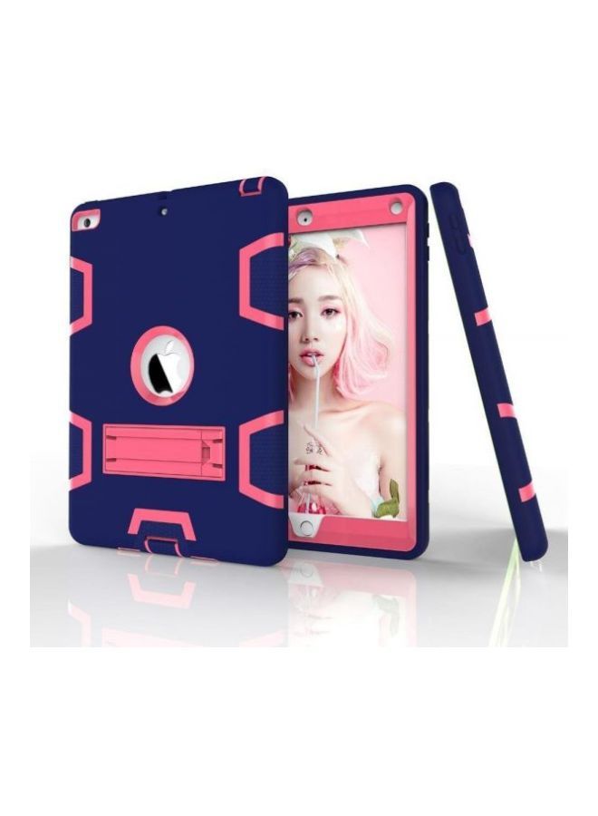 نيبمينينت غطاء حماية واقٍ مزوّد بحامل صلب مfطاطي لأجهزة أبل آي باد ميني 4 مقاس 7.9 بوصات أزرق داكن/وردي - Image 3