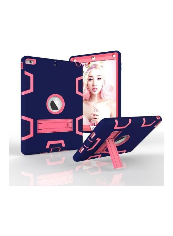 نيبمينينت غطاء حماية واقٍ مزوّد بحامل صلب مfطاطي لأجهزة أبل آي باد ميني 4 مقاس 7.9 بوصات أزرق داكن/وردي - Image 2