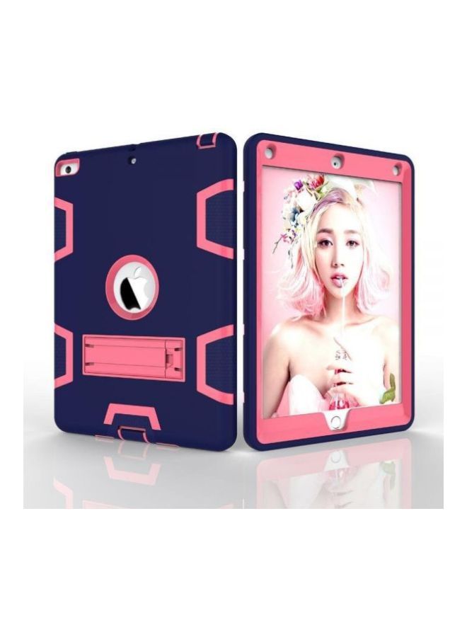 نيبمينينت غطاء حماية واقٍ مزوّد بحامل صلب مfطاطي لأجهزة أبل آي باد ميني 4 مقاس 7.9 بوصات أزرق داكن/وردي - Image 5