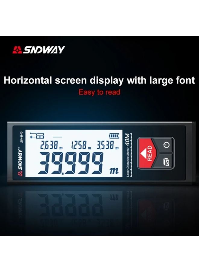 SNDWAY Mini Laser Distance Meter 60m 196ft USB Rechargeable Backlit Display - Image 5