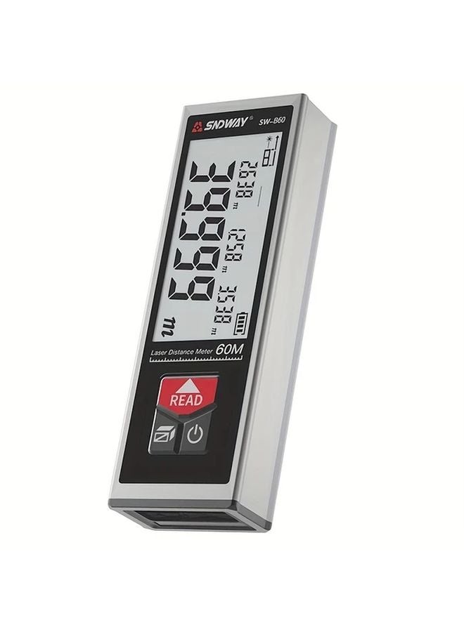SNDWAY Mini Laser Distance Meter 60m 196ft USB Rechargeable Backlit Display - Image 1