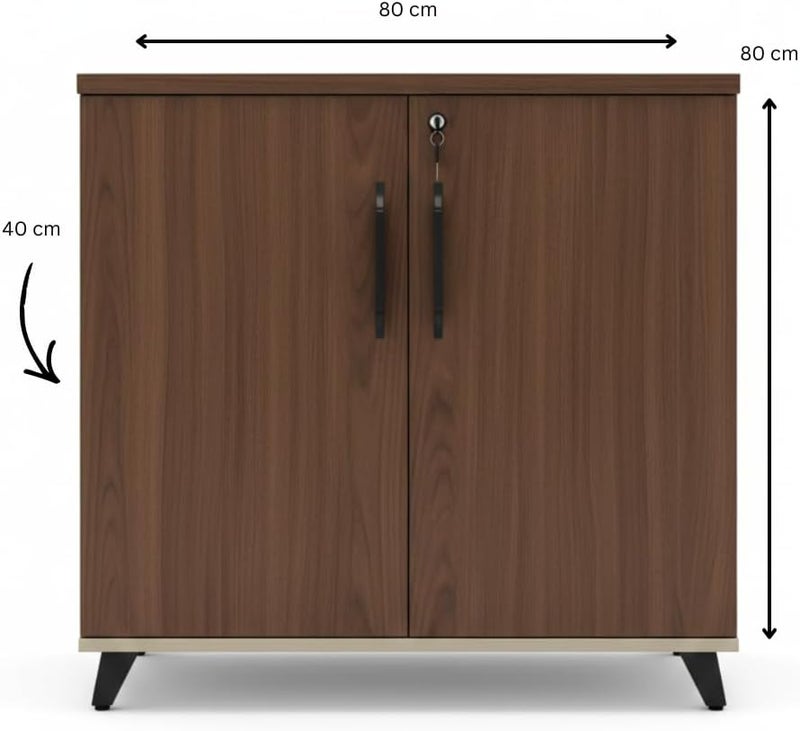 Neo Front Office Low Cabinet DG-L08 – Wooden File & Printer Cabinet, MDF Storage Cabinet for Office & Home - Image 3