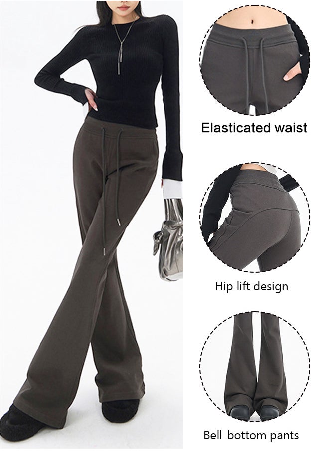 Casual Retro Flare Pants Women'S Daily Versatile Sports Pants Elastic Waist Drawstring Design Sports Pants - pzsku/Z4B7498AEE348848439BBZ/45/_/1732340478/f6d500ff-58a3-4be3-a88c-d85b4d066f1b