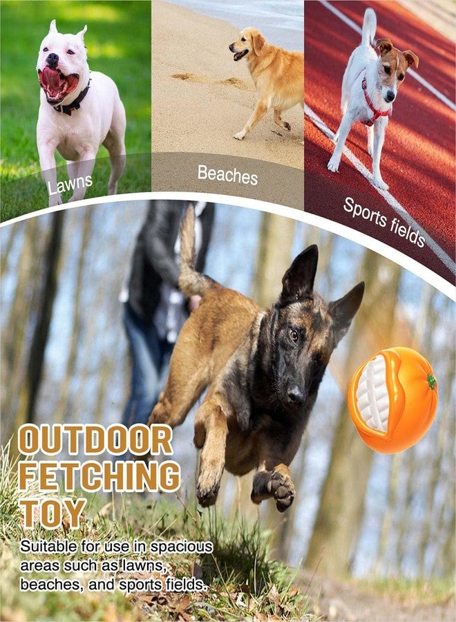 Hyzone Multi-Functional Dog Vocalizing Biting Teething Balls, Outdoor Interactive Teething Hand Throwing Balls (Orange) - Image 5
