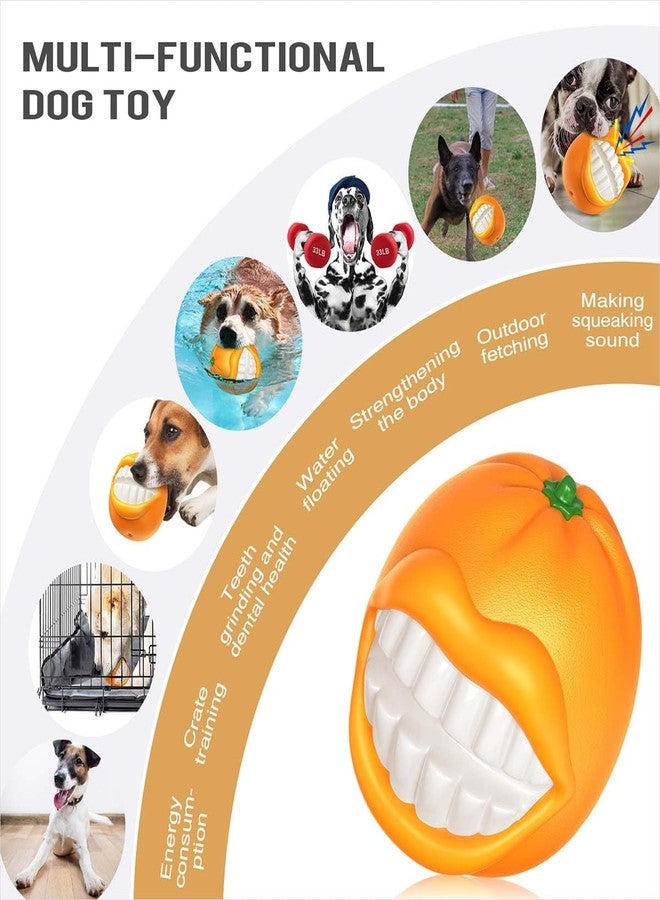 Hyzone Multi-Functional Dog Vocalizing Biting Teething Balls, Outdoor Interactive Teething Hand Throwing Balls (Orange) - Image 4