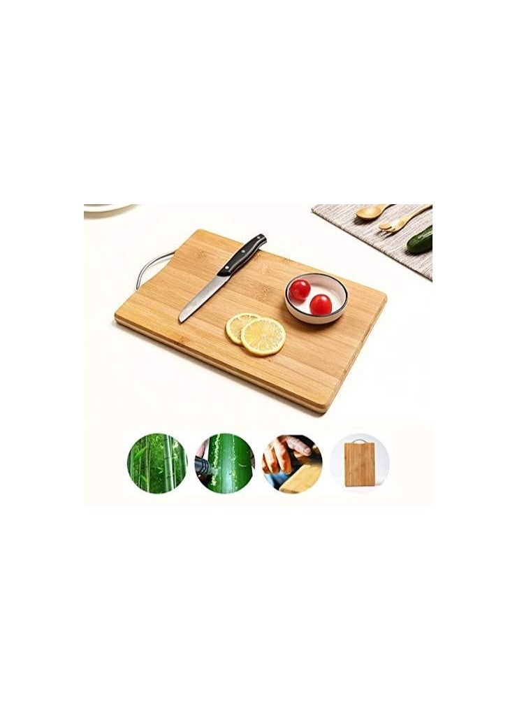 ECVV - Extra Large Premium Bamboo Cutting Board, Wooden Chopping Board Kitchen Cutting Board with Juice Grooves. Natural Bamboo (40x30cm) - Image 1