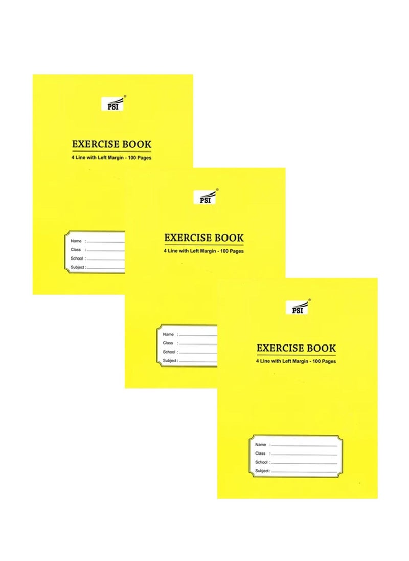 Psi - 3-Piece Exercise Note Book Four Lined 100 Pages - Image 1