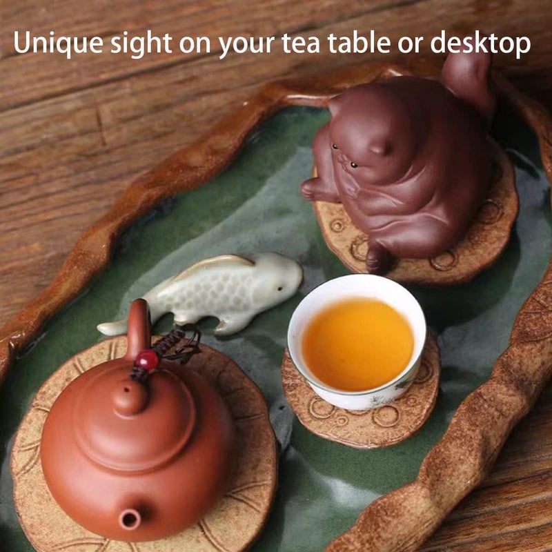 EAEDMY Simplified versatile design Purple Sand Figurine - Cute Kungfu Tea Pet Gift for Tea Lover Friend - Home Decoration Ornament (Angry Cat) Global upgraded economical craftsmanship - Image 3