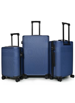 MORANO MORANO Hard-Side Luggage Set for Unisex Lightweight 4 Double Wheeled Suitcase with Built-In Type Lock (Set of 3 Pcs,Blue)  - Image 1