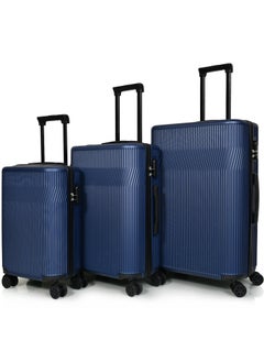 MORANO MORANO Hard-Side Luggage Set for Unisex Lightweight 4 Double Wheeled Suitcase with Built-In Type Lock (Set of 3 Pcs,Blue)  - Image 2