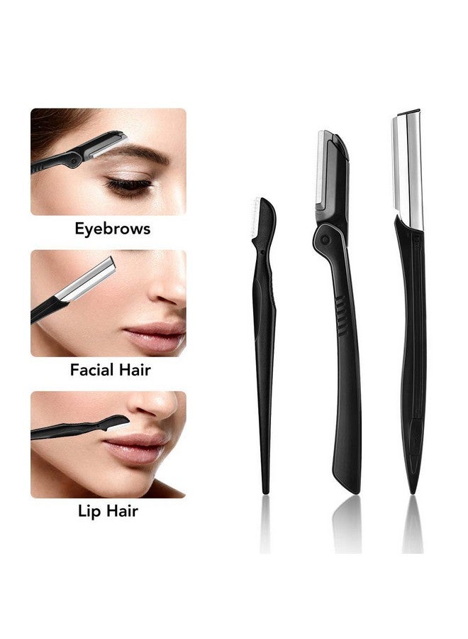 ZTRHYOO أداة حلاقة الحواجب مجموعة حلاقة الحواجب متعددة الاستخدامات أداة تقشير ديرما بلانينغ شفرات الوجه للنساء والفتيات مجموعة العناية بالحواجب (11 في 1) - Image 3