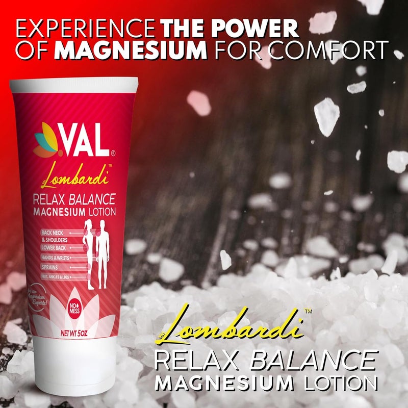 VAL Lombardi Relax Balance Magnesium Lotion  Arnica Camphor  Menthol  Fast Relief for Joints Muscles Back Shoulders Feet  NonGreasy  5oz - Image 2
