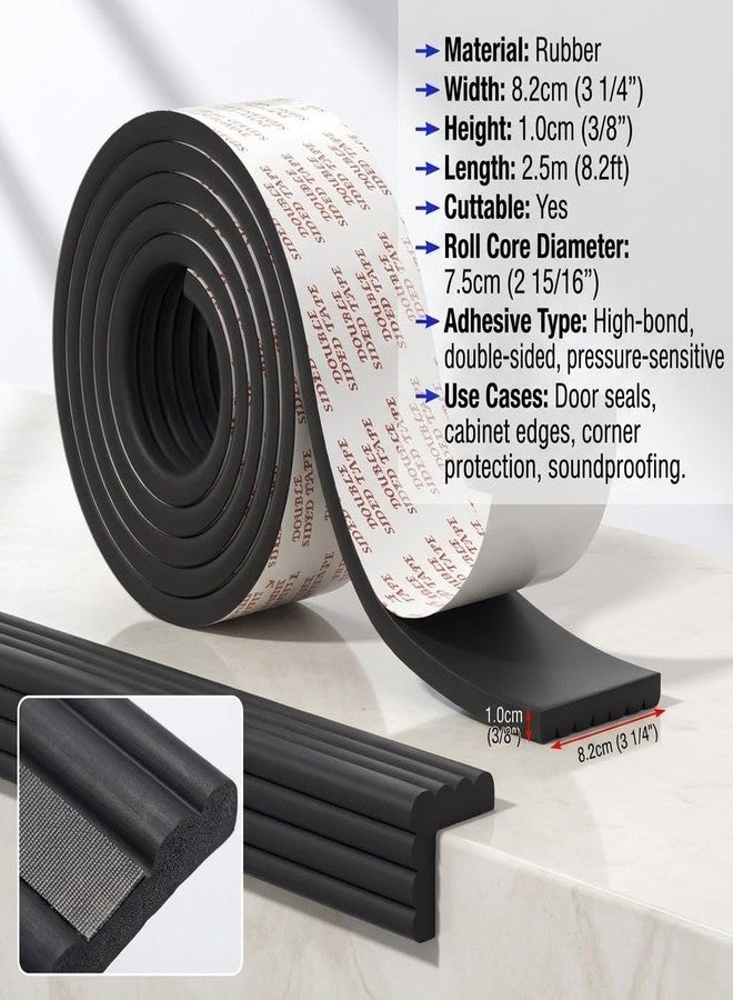 DANSR Table Edge Protector Baby Proofing,Soft Foam Corner Protectors for Sharp Edges,6.5ft Furniture Edge Guard Strip,Child Safety Products for Table, Desk, Cabinet and Wall Corners, Black, Pack of 1 - Image 3