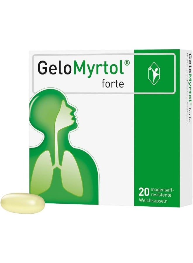 POHL BOSKAMP GeloMyrtol Forte Herbal Mucus Remover – 20 Capsules – Natural Relief for Cough, Chest Congestion, Runny Nose and Pressure Headache - Image 1