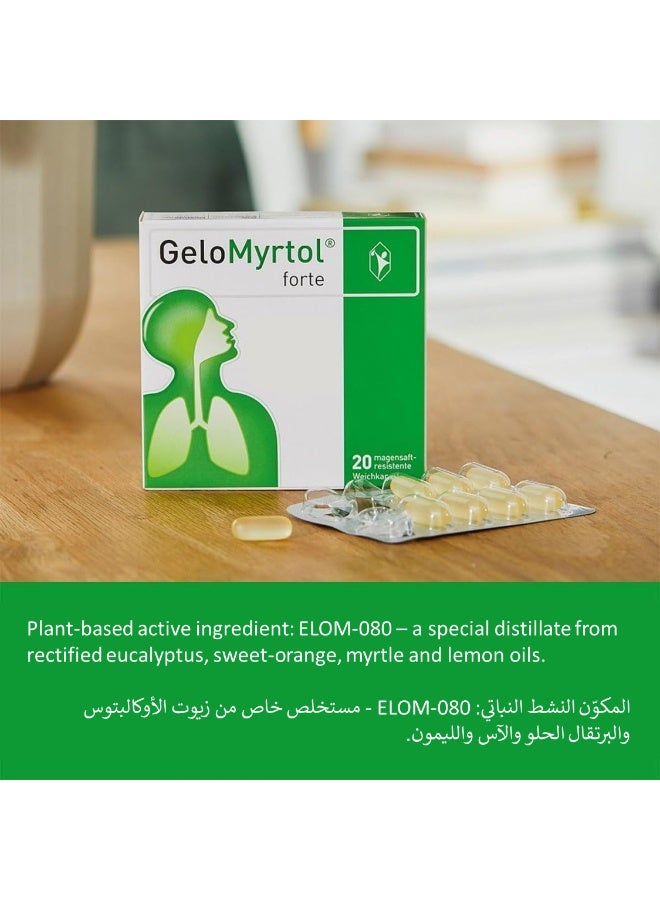 POHL BOSKAMP GeloMyrtol Forte Herbal Mucus Remover – 20 Capsules – Natural Relief for Cough, Chest Congestion, Runny Nose and Pressure Headache - Image 5
