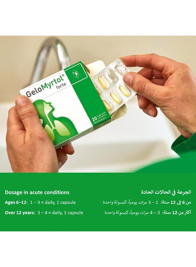 POHL BOSKAMP GeloMyrtol Forte Herbal Mucus Remover – 20 Capsules – Natural Relief for Cough, Chest Congestion, Runny Nose and Pressure Headache - Image 4