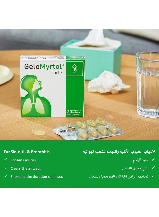 POHL BOSKAMP GeloMyrtol Forte Herbal Mucus Remover – 20 Capsules – Natural Relief for Cough, Chest Congestion, Runny Nose and Pressure Headache - Image 2