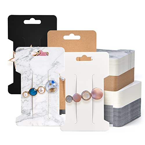 Festiko®200 PCS Hair Clip Bow Display Cards Hair Barrettes Jewelry Display Holder Rectangle Paper Cardboard for Hair Accessories Display and Organizing, 4 x 2-1/2 Inches (Mix) - Image 1