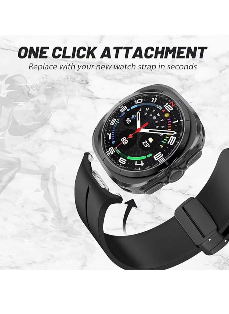 TIGER Magnetic Band Compatible with Samsung Galaxy Watch 7 Ultra 2024 – Silicone Sports Strap, D-Buckle Replacement, No Gap Design, Magnetic Closure, Stylish and Comfortable Band for Men & Women  - Image 3
