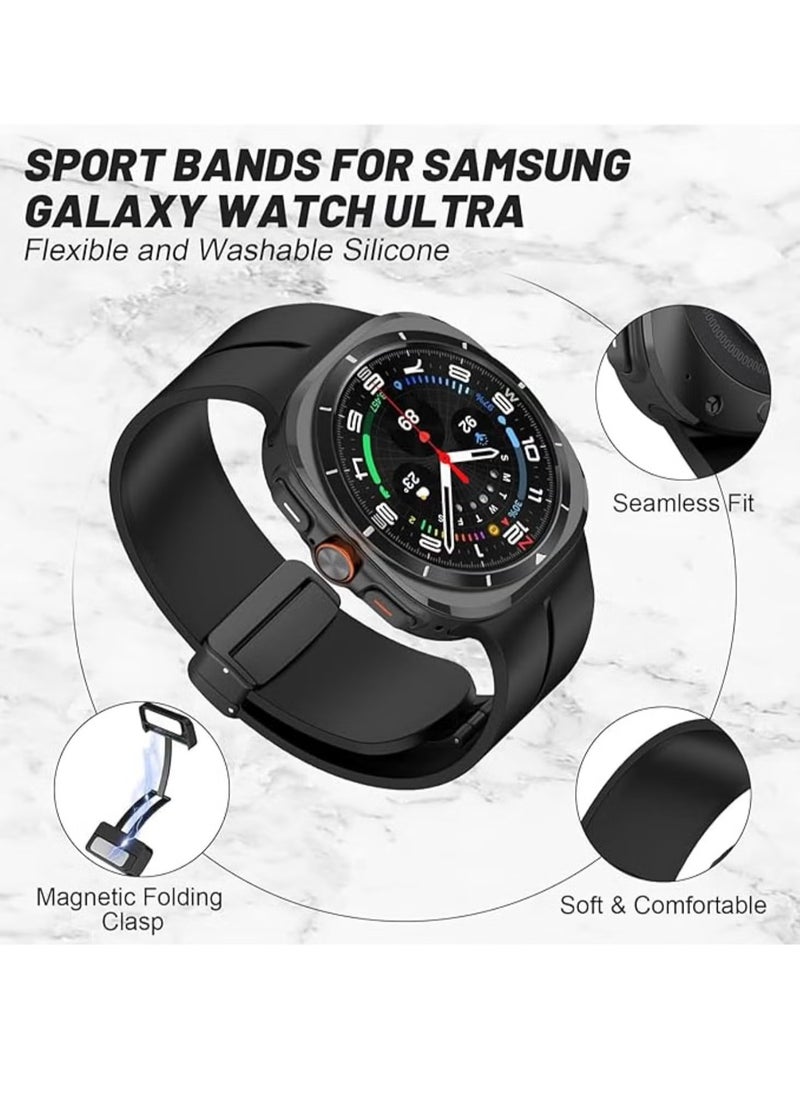 TIGER Magnetic Band Compatible with Samsung Galaxy Watch 7 Ultra 2024 – Silicone Sports Strap, D-Buckle Replacement, No Gap Design, Magnetic Closure, Stylish and Comfortable Band for Men & Women  - Image 4