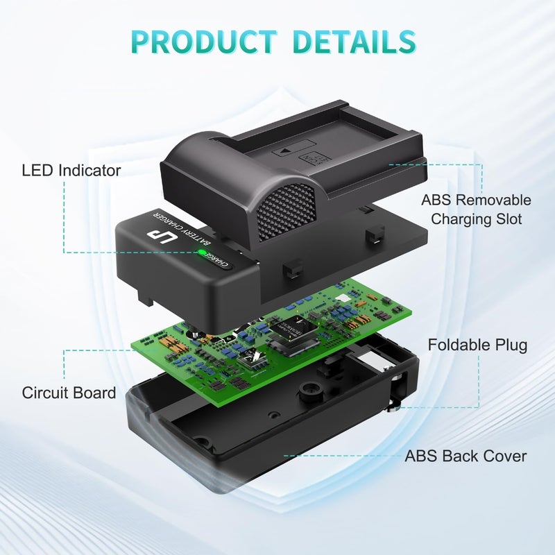 L & P -E17 Battery Charger, Charger Compatible with Canon EOS Rebel T7i, T6i, T6s, SL3, SL2, 77D, 9000D, 8000D, 800D, 760D, 750D, 200D, M6, M5, M3, Kiss X8i DSLR Cameras & More(NOT for T7, T6, T5, T3) - Image 2