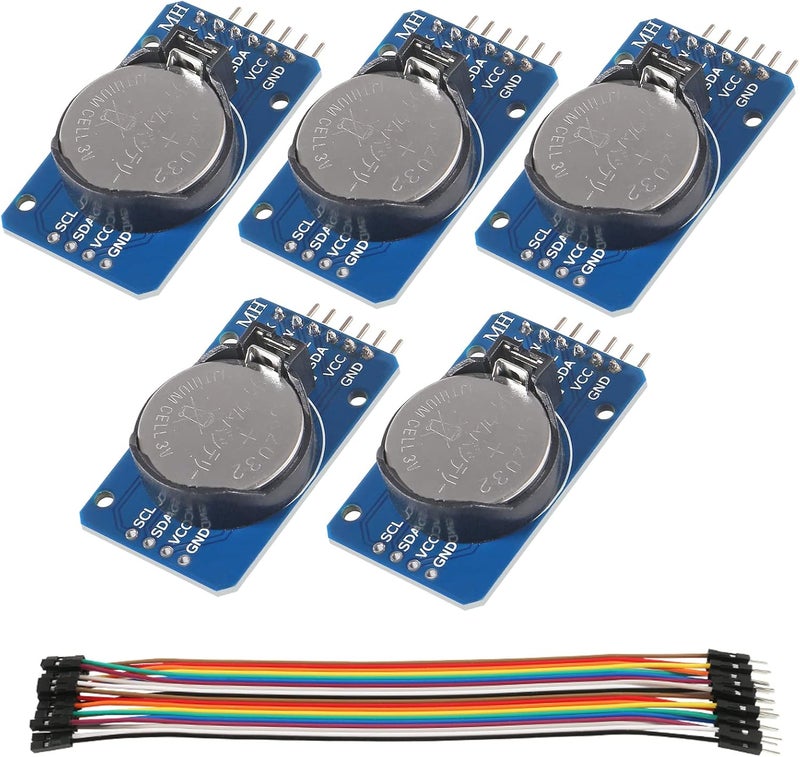 DORHEA 5PCS DS3231 AT24C32 IIC RTC Module Clock Timer Memory Module Beats Replace DS1307 I2C RTC Board with Male to Female Jumper Wire Cable - Image 1