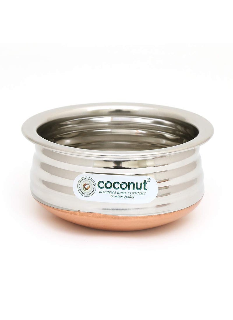 Coconut Coconut Stainless Steel & Copper Bottom Marvel Mini Handi (Without Handle & Lid) 3 Piece Set (Capacity - 150ML, 250ML & 350ML)  - Image 3