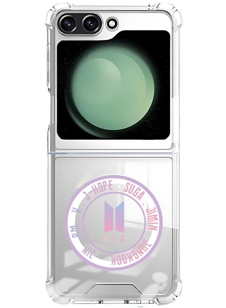 Theodor Magnetic Case for Samsung Galaxy Z Flip 5 Compatible with MagSafe Wireless Charging, Shockproof Phone Bumper Cover BTS sticker - Image 1