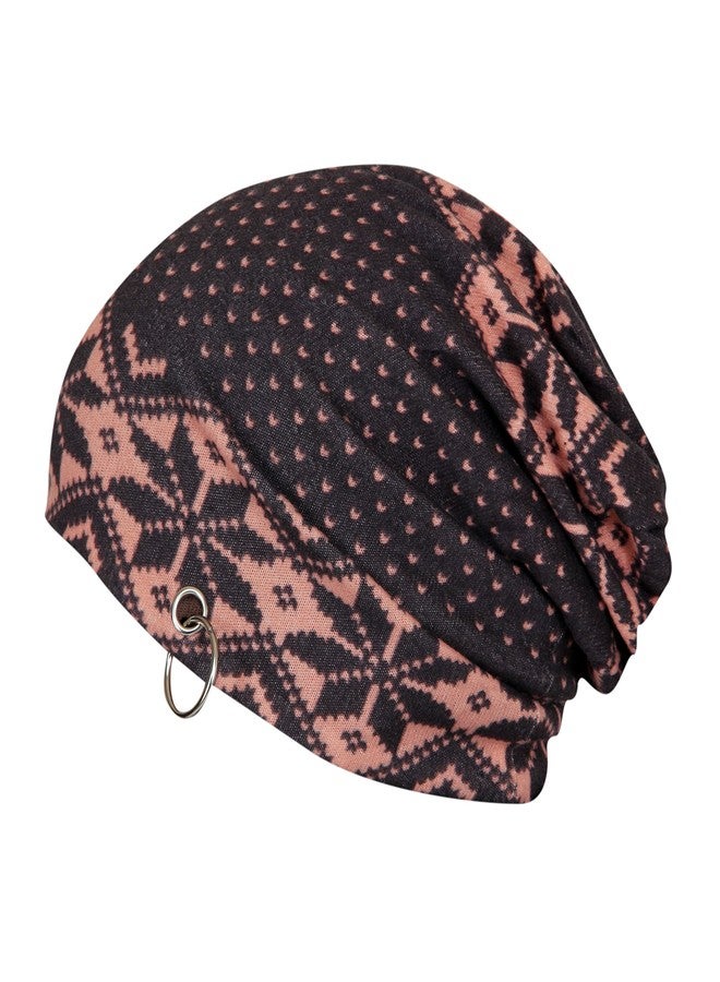 FabSeasons قبعة بيجني فضفاضة من قطن فابسيزونز مطبوعة لجميع الفصول رمادي - Image 4