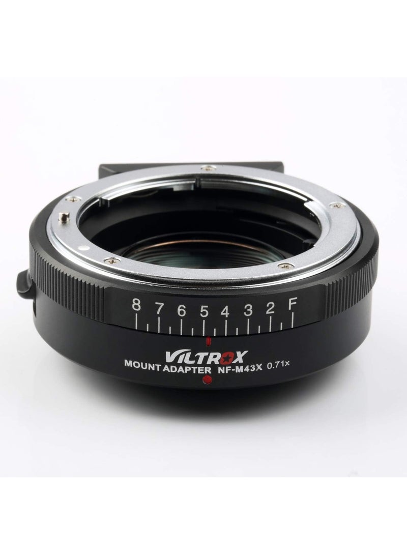 Viltrox NF-M43X 0.71x Manual Focus Lens Mount Adapter with Aperture Control for Nikon G D Lens to Micro Four Thirds M4/3 Mirrorless Cameras GH5 GH4 GF9 GX85 GX8 E-M5 E-M10 E-PL3 Pen-F BMPCC - Image 2