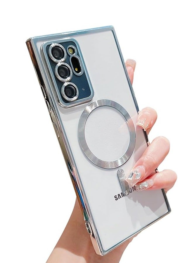 Compatible Galaxy Note 20 Ultra Case with Camera Lens Protector (Compatible with MagSafe) Magnetic Anti-Scratch Shockproof Protective Samsung Galaxy Note 20 Ultra Case for Women Men - Silver  - Image 2