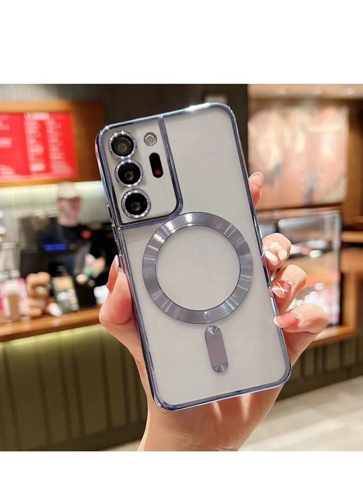 Compatible Galaxy Note 20 Ultra Case with Camera Lens Protector (Compatible with MagSafe) Magnetic Anti-Scratch Shockproof Protective Samsung Galaxy Note 20 Ultra Case for Women Men - Silver