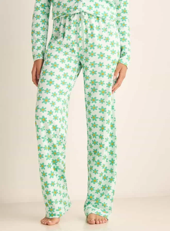 Splash FAV Floral Print Shirt and Pyjama Set
