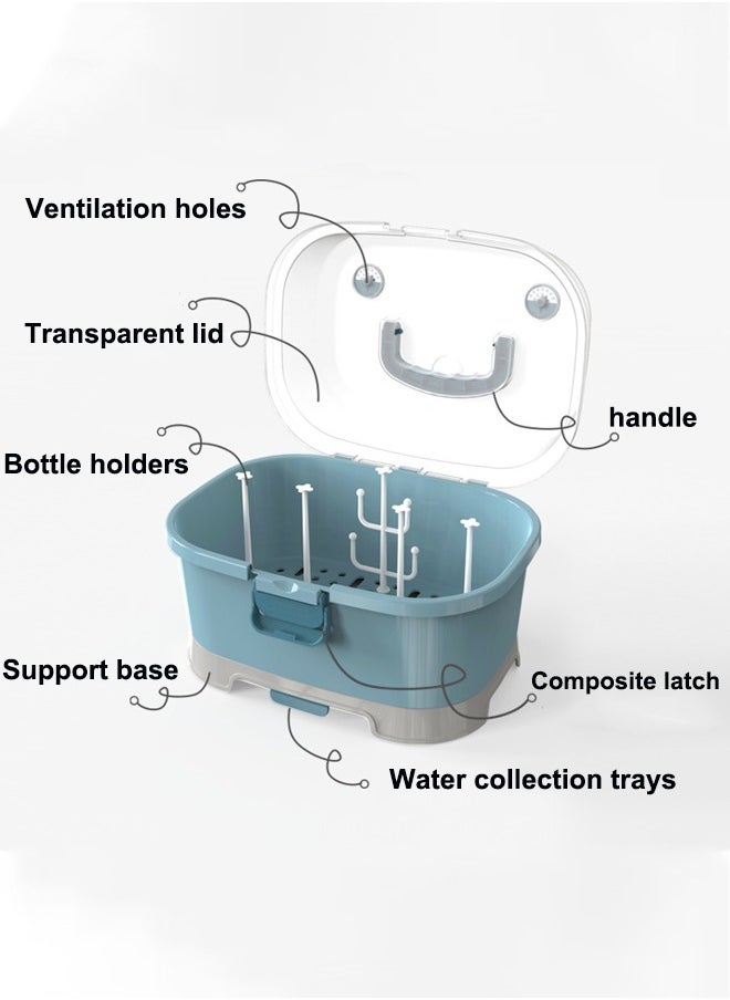 Aissiora Baby bottle organizer Dust-proof bottle drying rack Portable bottle organizer Bottle drying rack  - Image 3