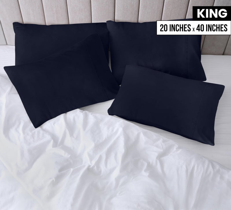 Utopia Bedding King Pillow Cases - 4 Pack - Envelope Closure - Soft Brushed Microfiber Fabric - Shrinkage and Fade Resistant Pillow Covers King Size 20 X 40 Inches (King, Navy) - Image 2