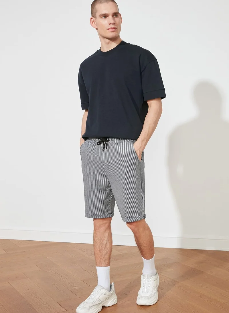trendyol Roll Hem Striped Shorts
