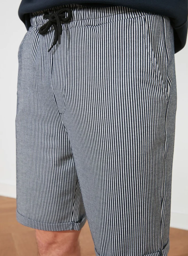 trendyol Roll Hem Striped Shorts