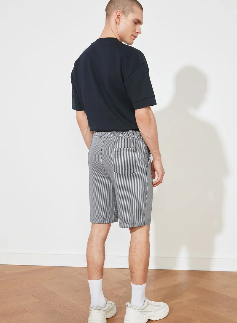 trendyol Roll Hem Striped Shorts
