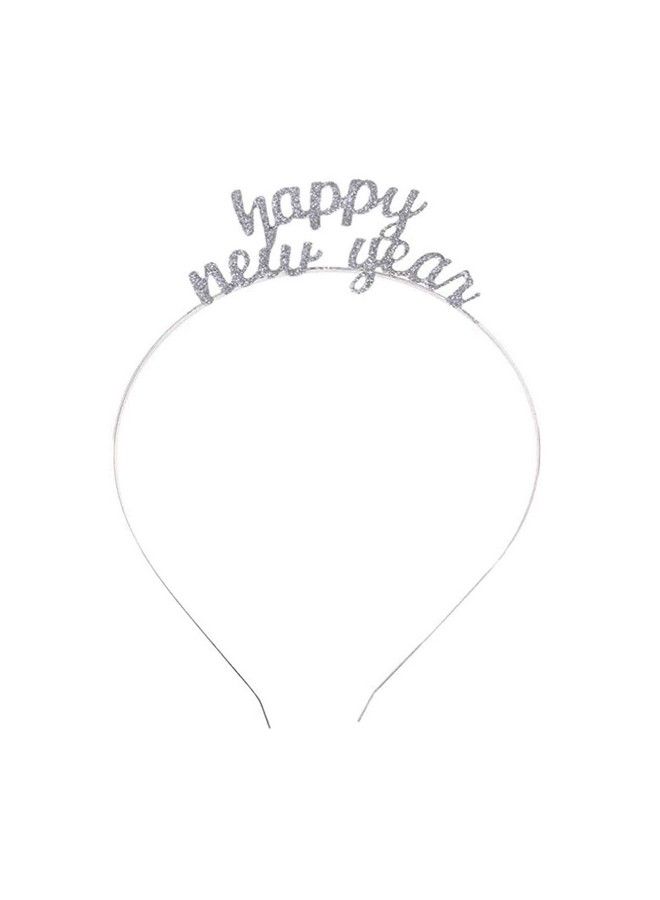 Soochat Happy New Year Headband Tiara ; Rhinestone New Year Headband Hair Hoop Headdress New Year Eve Party Hair Accessories Supplies Favors - Image 2