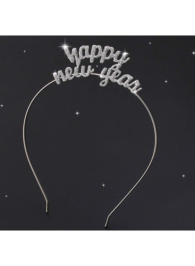 Soochat Happy New Year Headband Tiara ; Rhinestone New Year Headband Hair Hoop Headdress New Year Eve Party Hair Accessories Supplies Favors - Image 5