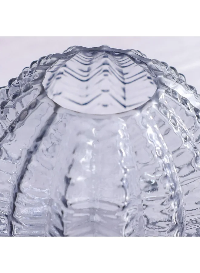 Danube Home Mirabella Grey Glass Vase 18x18x16cm Modern Decorative Flower Vase