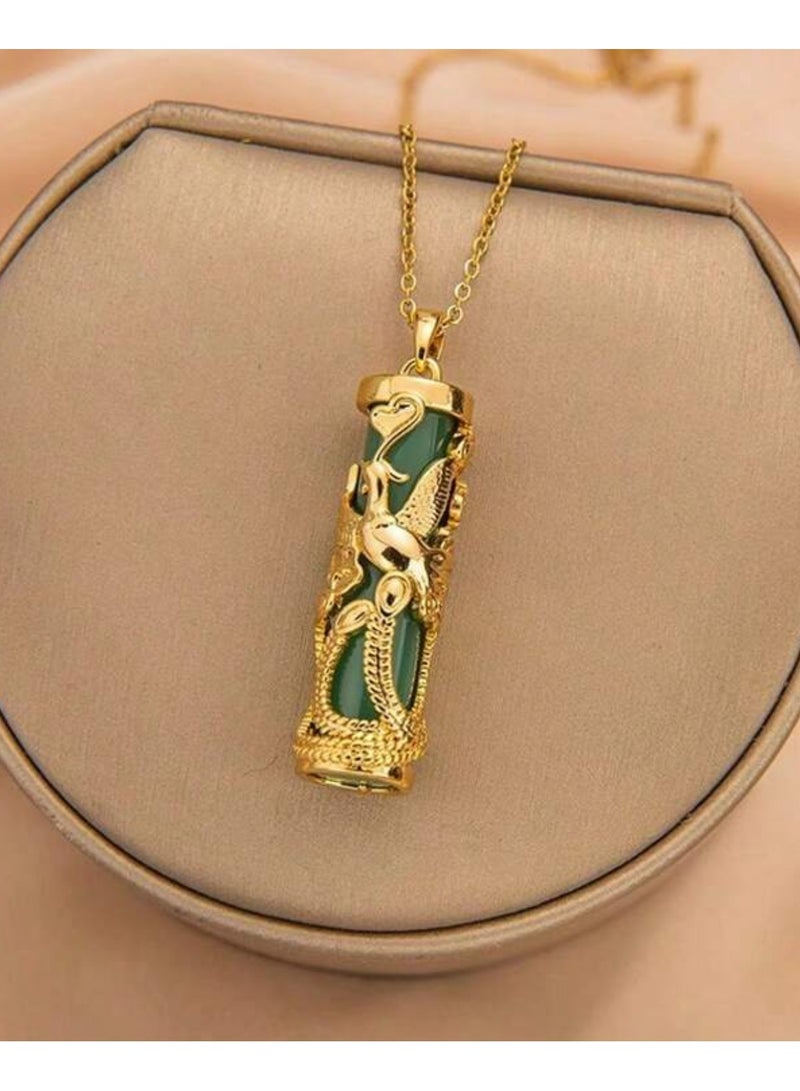 إيكوال سلسال نسائي أنيق من الاستانلس ستيل مطلي باللون الذهبي - Image 1