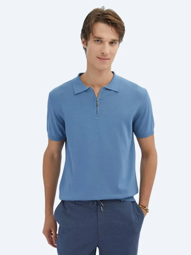 كيب ملابس تريكو زرقاء فاتحة