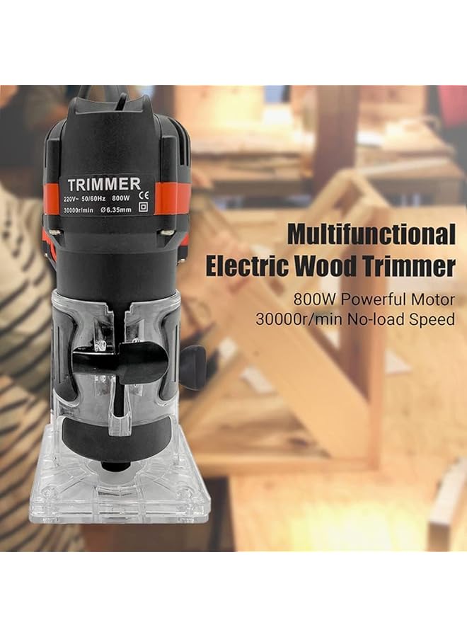 erorex Multifunctional Electric Wood Trimmer Wood Router Laminate Trimmer Professional Slotting Trimming Grooving Machine For Woodworker Carpenter With 15Pcs Milling Cutters 800W 30000Rmin 220V - Image 4
