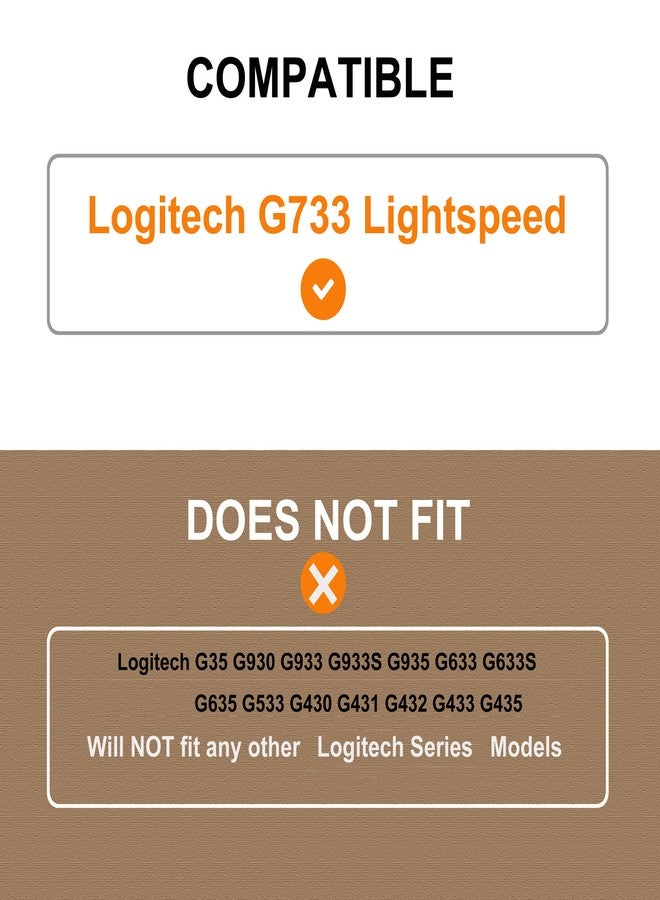 defean G733 Earpads - defean Replacement Ear Cushion Cover Compatible with Logitech G733 G 733 Lightspeed Wireless Gaming Headset,Ear Pads with Durable Mesh Fabric, Comfort Noise Isolation Foam (Black) - Image 2