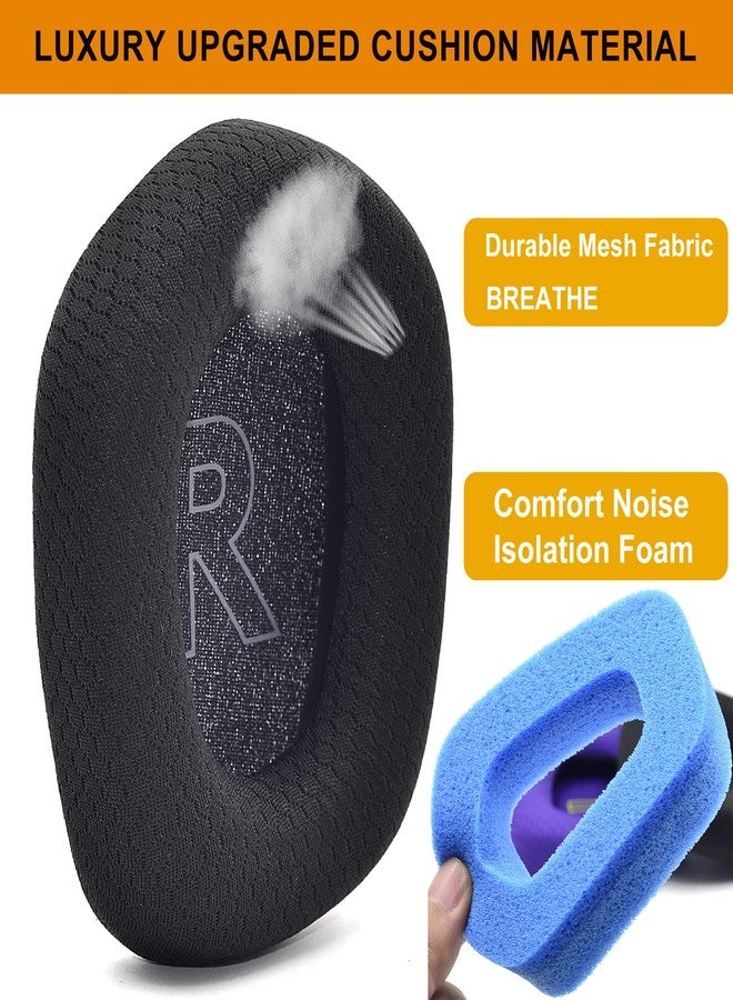 defean G733 Earpads - defean Replacement Ear Cushion Cover Compatible with Logitech G733 G 733 Lightspeed Wireless Gaming Headset,Ear Pads with Durable Mesh Fabric, Comfort Noise Isolation Foam (Black) - Image 4