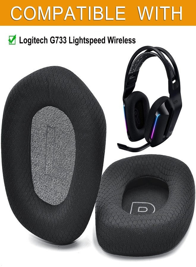 defean G733 Earpads - defean Replacement Ear Cushion Cover Compatible with Logitech G733 G 733 Lightspeed Wireless Gaming Headset,Ear Pads with Durable Mesh Fabric, Comfort Noise Isolation Foam (Black) - Image 3