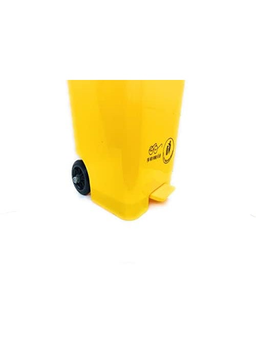 Aristo ARISTO Plastic Wheel Pedal Garbage Waste Dustbin 65 LTR YELLOWYELLOW Pack of 2  - Image 4