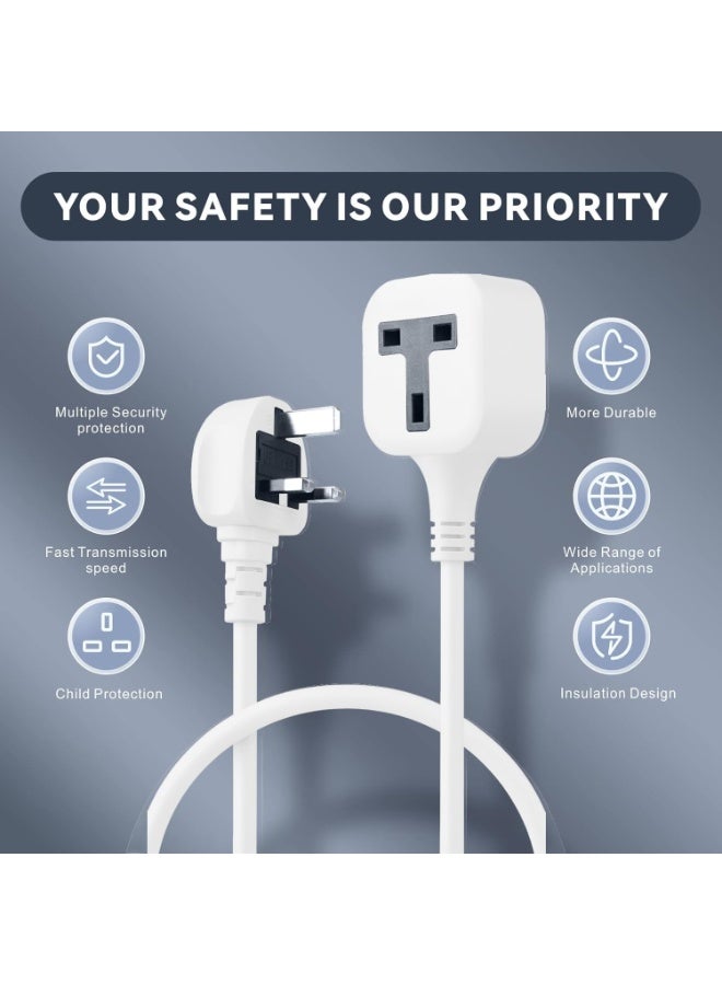 TYCOM Extension Cord Extension Cable with 10 Meter Heavy Duty Long Wire Cord Single Outlet Socket 2500W 10A Expandable Electric Extension UK Plug Power. - Image 2