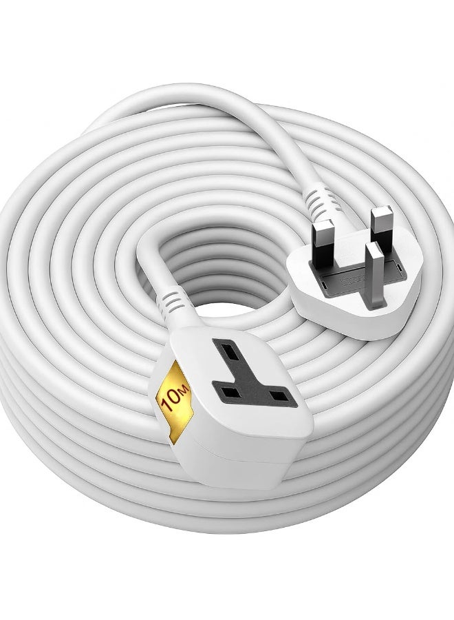TYCOM Extension Cord Extension Cable with 10 Meter Heavy Duty Long Wire Cord Single Outlet Socket 2500W 10A Expandable Electric Extension UK Plug Power. - Image 1